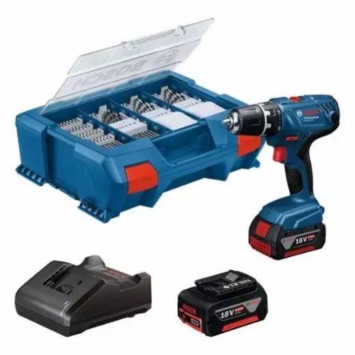 Perceuse-visseuse 18V  GSR18V-21  - BOSCH- avec 2 batteries 18V  4.0Ah + chargeur + coffret L-Case - 06019H100C