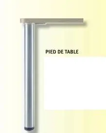 Pied de table D.80mm Ht 1100mm Noir
