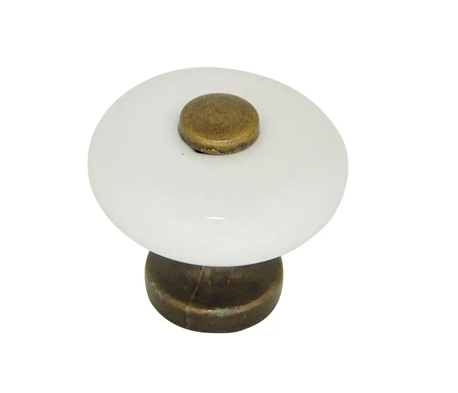 Bouton Lyonnais Porcelaine blanc / L.Vieilli