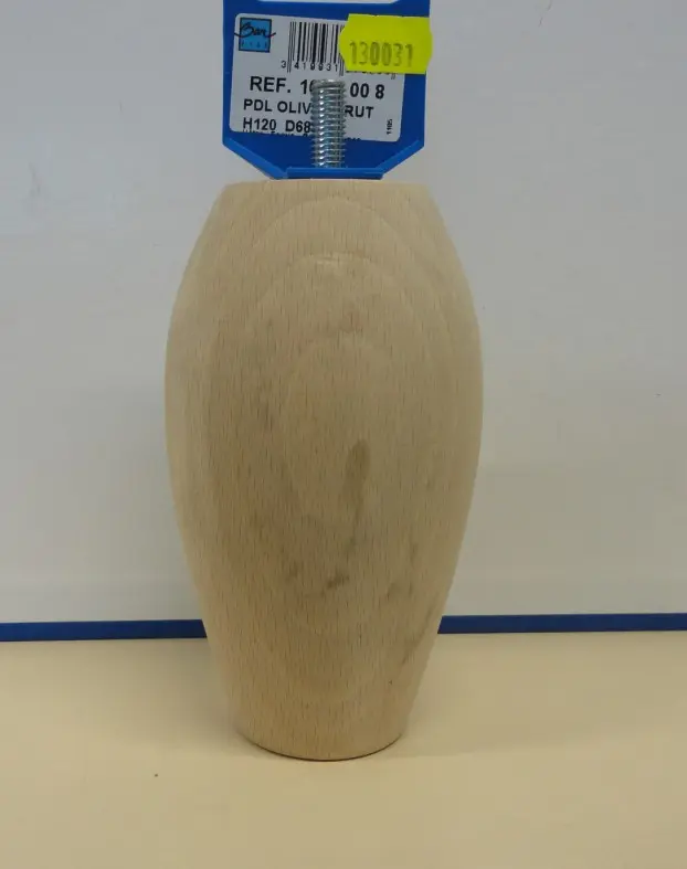 Pied de lit bois Hêtre brut Ht.120mm  Réf  101300