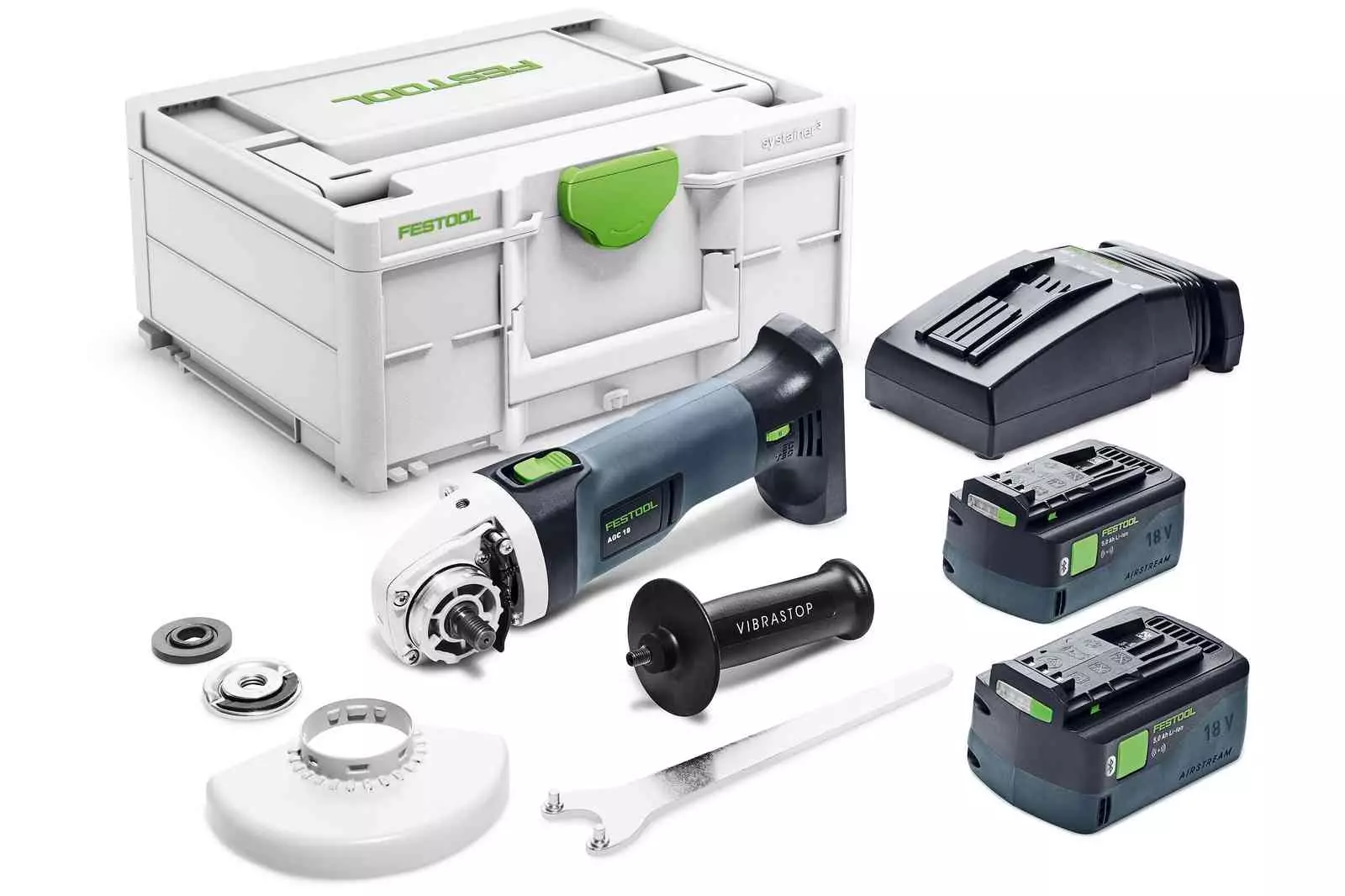 Meuleuse d'angle sans fil AGC 18-125 5,0 EBI-Plus - FESTOOL -  avec 2 batteries 18v 5.0Ah - chargeur - sytainer - 577700