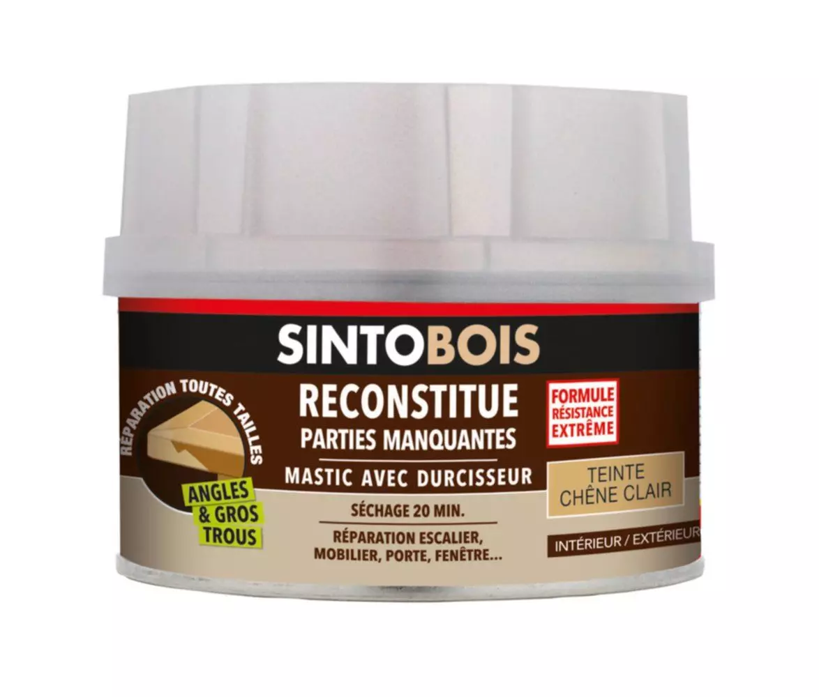 Mastic à bois avec durcisseur angles/gros trous chêne clair 170ml -SINTO - 139750	