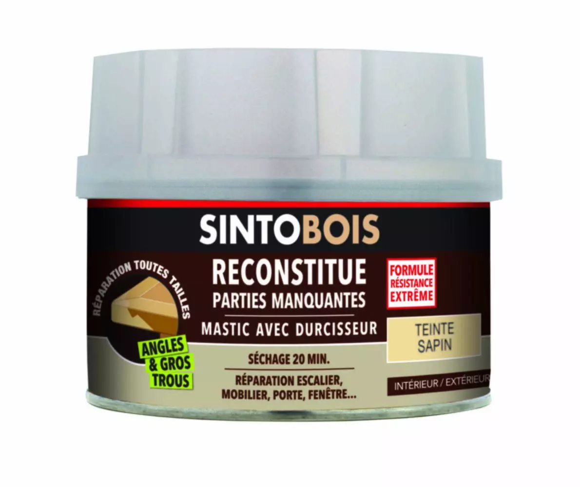 Mastic à bois avec durcisseur angles/gros trous sapin 500ml - SINTO - 139781