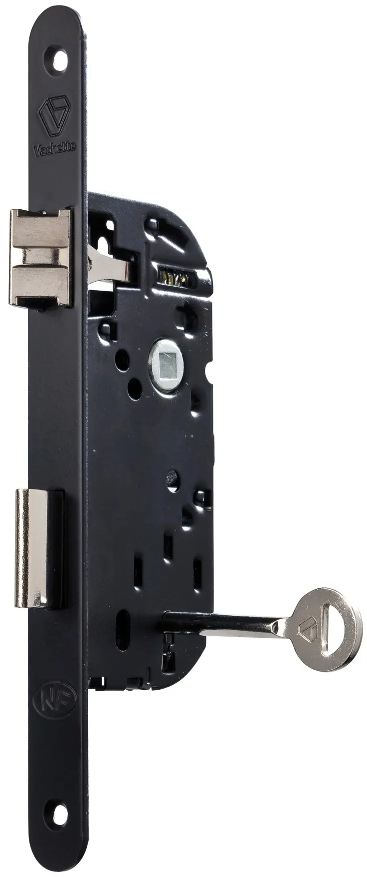 Serrure à larder  monopoint D25 à clé Vachette-[Finition:Noire]