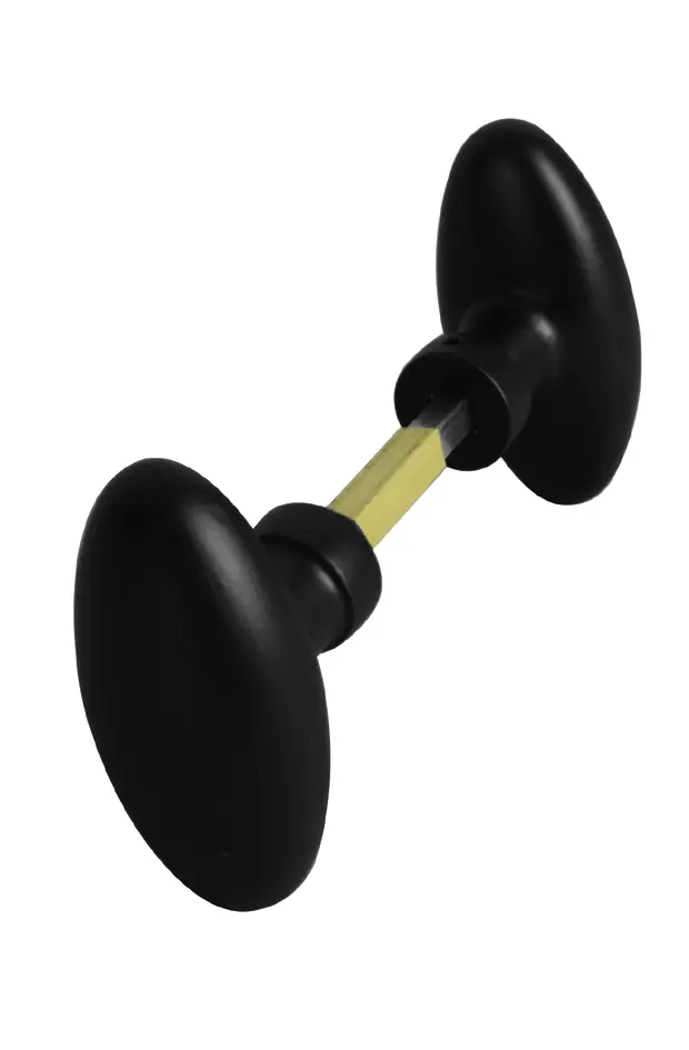 Boutons doubles Carré 6 & 7 pour porte extérieure Aluminium Noir