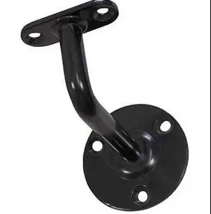 Support main courante coudé fixe noir platine incurvée