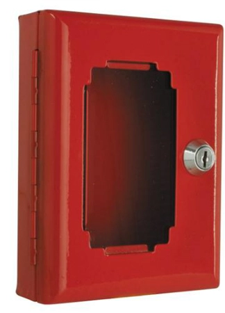 Boite de secours rouge L.120xH.160xP.50 mm DECAYEUX avec marteau - 621144+499100