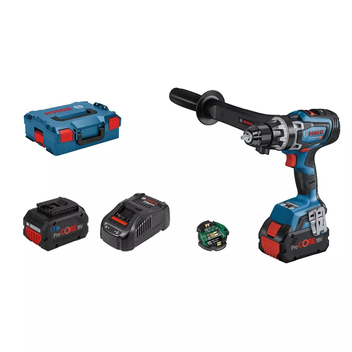 Perceuse visseuse BITURBO GSR 18V-150 C - BOSCH - avec 2 batteries 18V 8.0Ah - L-BOXX - 06019J5005