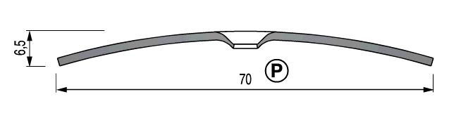 Seuil adhésif plat 3M - 14 trous - inox brillant - 6.5 mm x 70 mm x 2.70 m - 20 11 11 