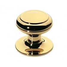 Bouton 47 BOUVET fixe sur rosace pleine - Laiton poli - 11650