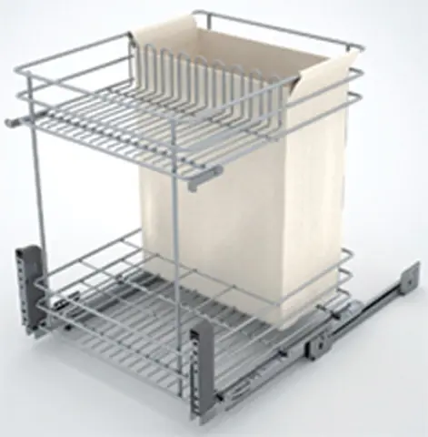 Combiné bas coulissant SIGE pain/bouteille fil chromé pour meuble de 400 x l.364 x p.500 x h.520 soft - 007G 400