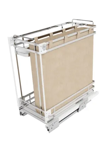 Combiné bas coulissant pain/bouteille panier f. blanc Soft SIGE pour meuble 300mm - L.260/268xP.500xH.520 - 007+300