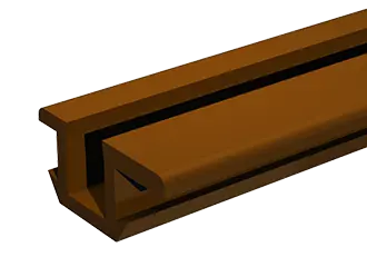 Rail Pico PVC rainuré 25 - Longueur 3 m - Marron - MANTION - 25/300M