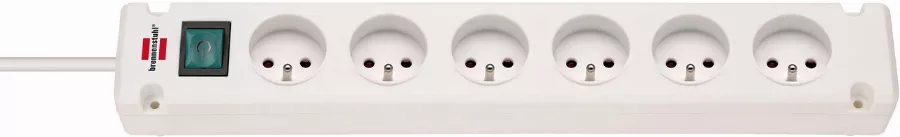 Multiprise Bremounta 6 prises BRENNENSTUHL - 3m - H05VV-F3G1.5 avec interrupteur - blanc - 1150651326