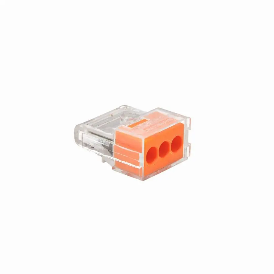 10 Bornes automatique pour câble rigide section de 1,5 à 2,5mm² en 3 trous DEBFLEX Orange - 704530