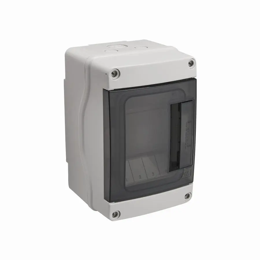 Coffret modulaire vide étanche avec porte IP65 1 rangée 4 modules DEBFLEX Gris - 706702