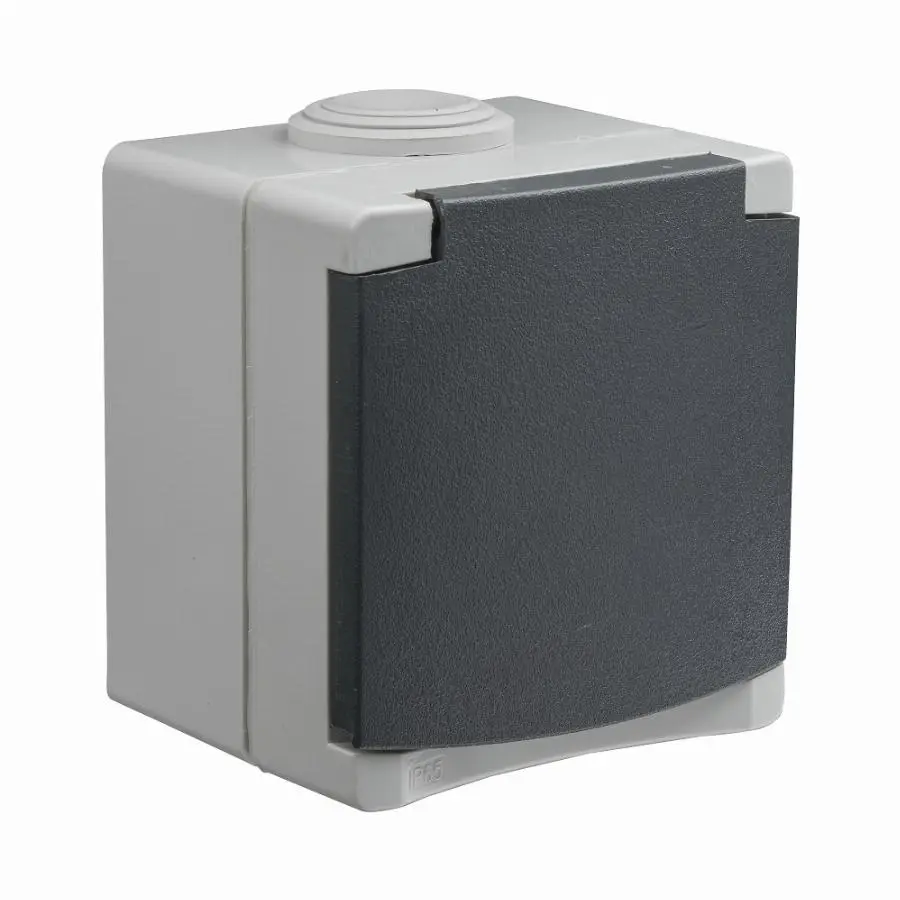 Appareillage en saillie étanche IP65 prise 2P+T 16 ampères DEBFLEX Gris - 730120