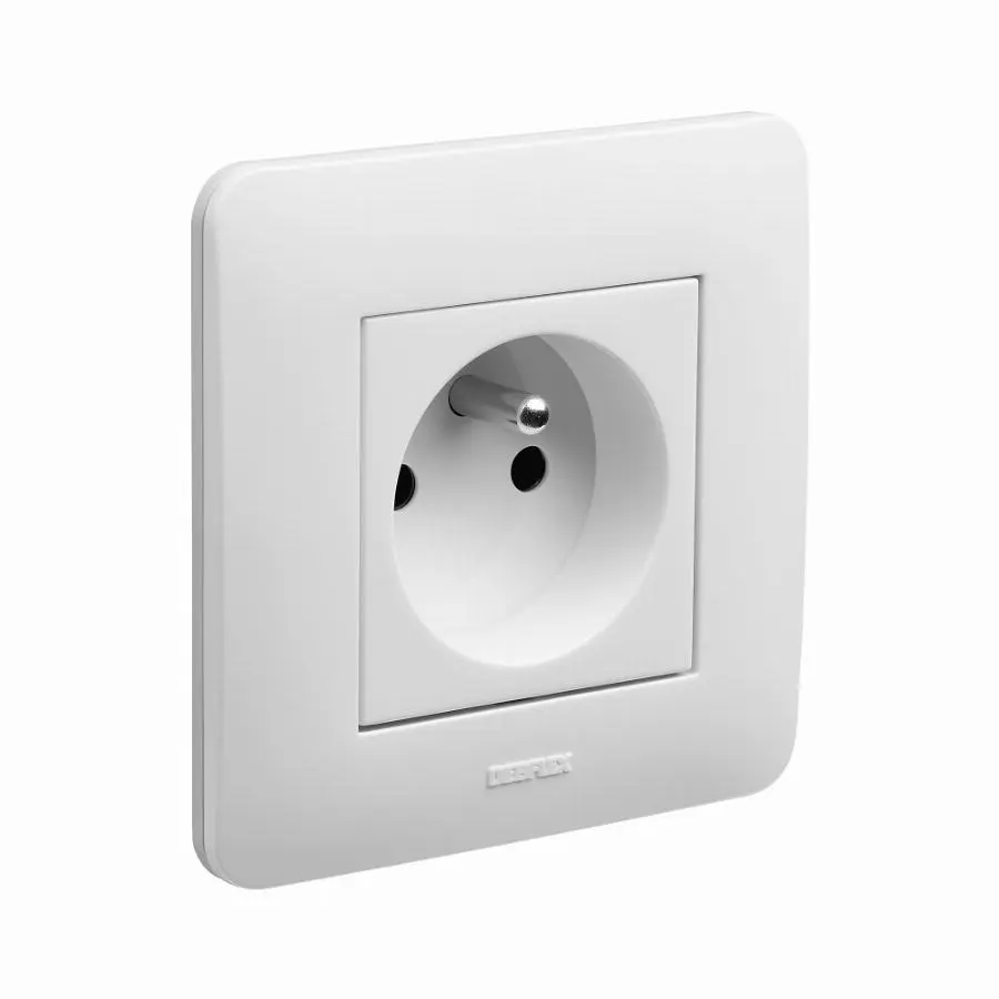 Appareillage encastré prise 2P+T 16 ampères complet Casual DEBFLEX Blanc brillant - 742700