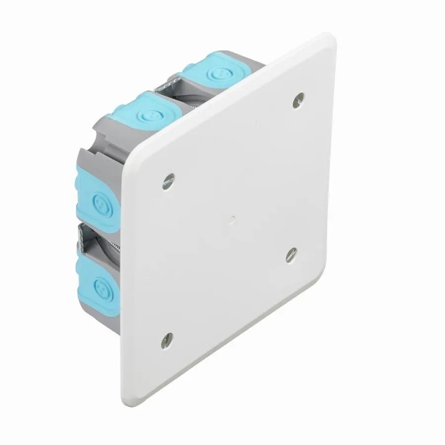 Boite de dérivation à encastrer multimatériaux "stop air" 100x100x prof.40 mm DEBFLEX Gris/bleu - 718866