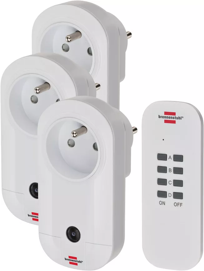 Set de prises télécommandées BRENNENSTUHL Comfort-Line - 3 prises pour l'intérieur - 1507041