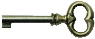 Clé rustique 1597 DUBOIS SAS - Laiton patiné - Tige 40 mm - 157014 