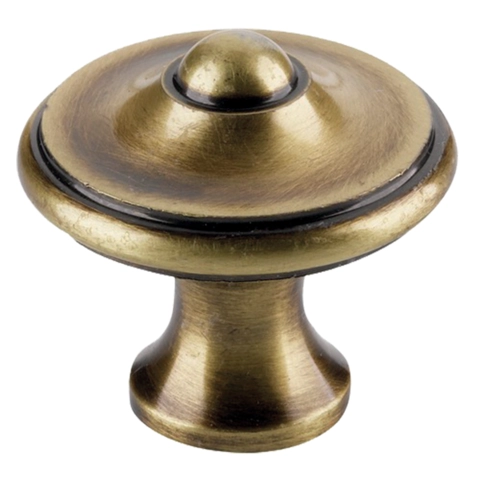 Bouton Lyonnais Ø 30 mm acier vieux laiton