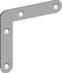 Équerre de cadre plate 3032 MONIN - Zinguée - Bout rond - 40x40x10 mm - 514630