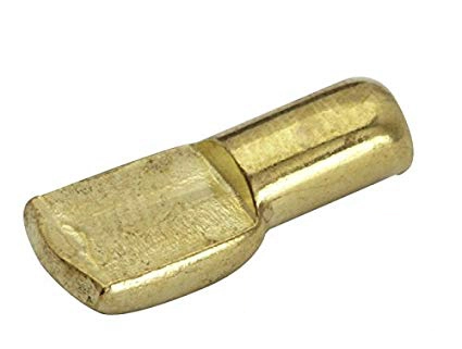 Taquet d'étagère tige lisse - A la pièce - QDCR - Ø 7 mm - Acier laitonné - TAQ07AF09