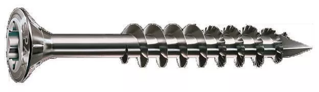 Kit fixation terrasse résineux SPAX - 4.5x70 Inox A2 - 850 Vis +1 Foret +12 Espaceurs +5 Embouts - 5000009040009