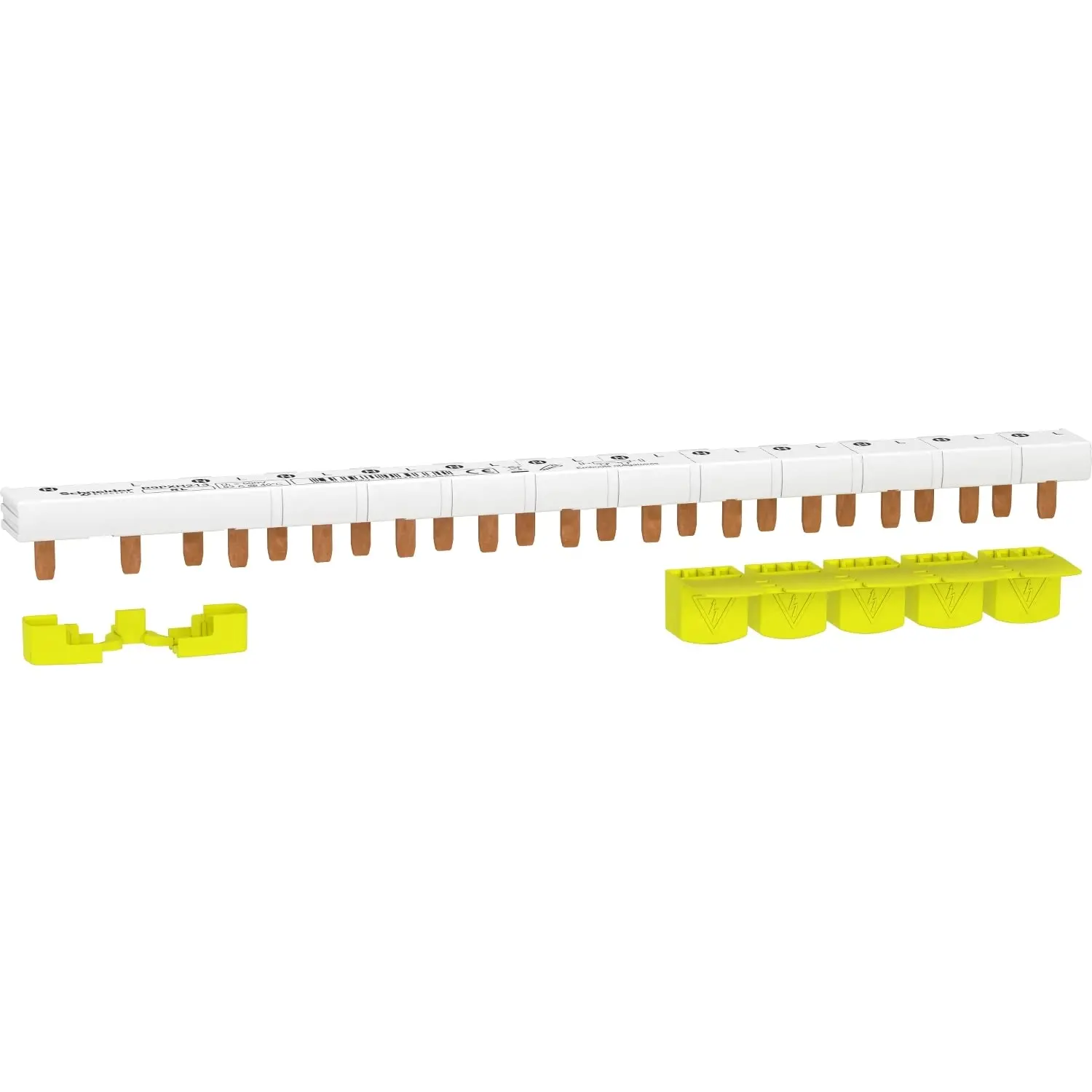 Peigne monobloc RESI9 1P+N - 63A - 13 modules - cache dents 5M - 1 pièce - SCHNEIDER ELECTRIC - AUR01010