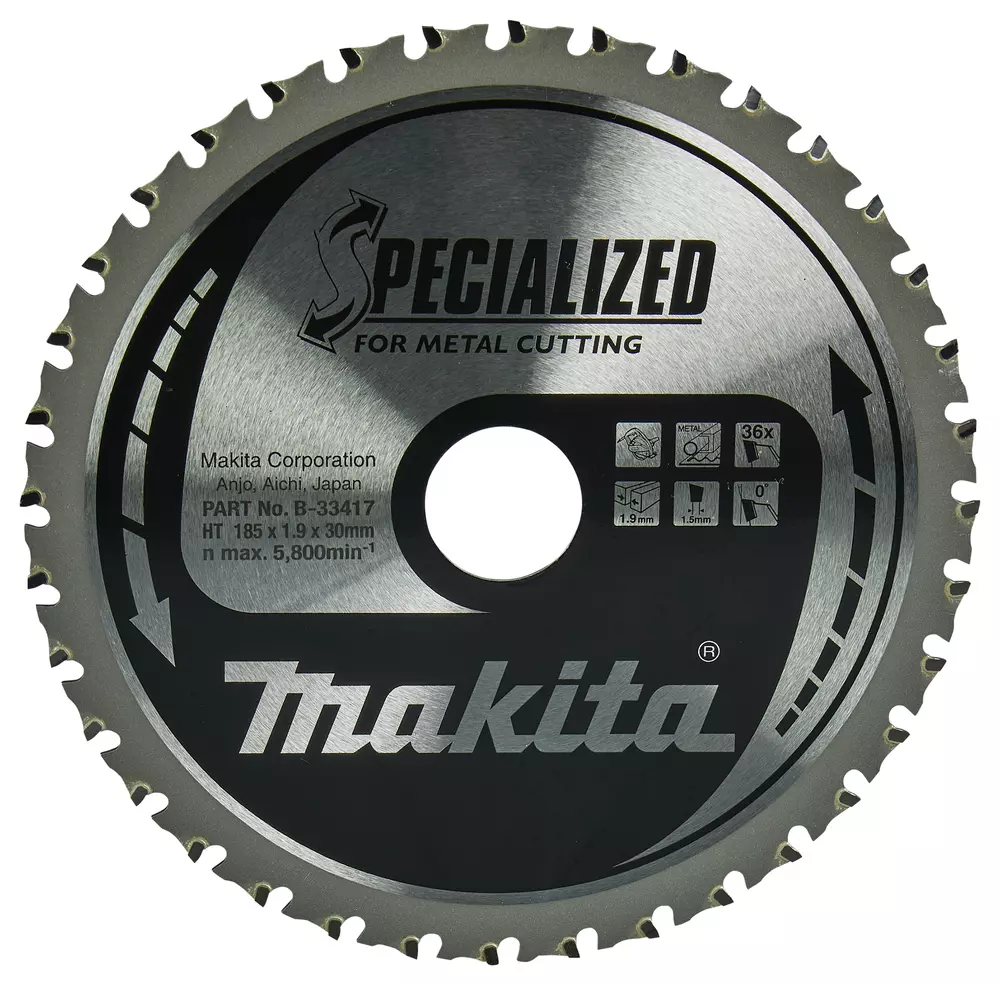 Lame de scie circulaire, alliage T.C.T spécialisé, 185 x 30 mm, 36 dents - MAKITA - B-33417