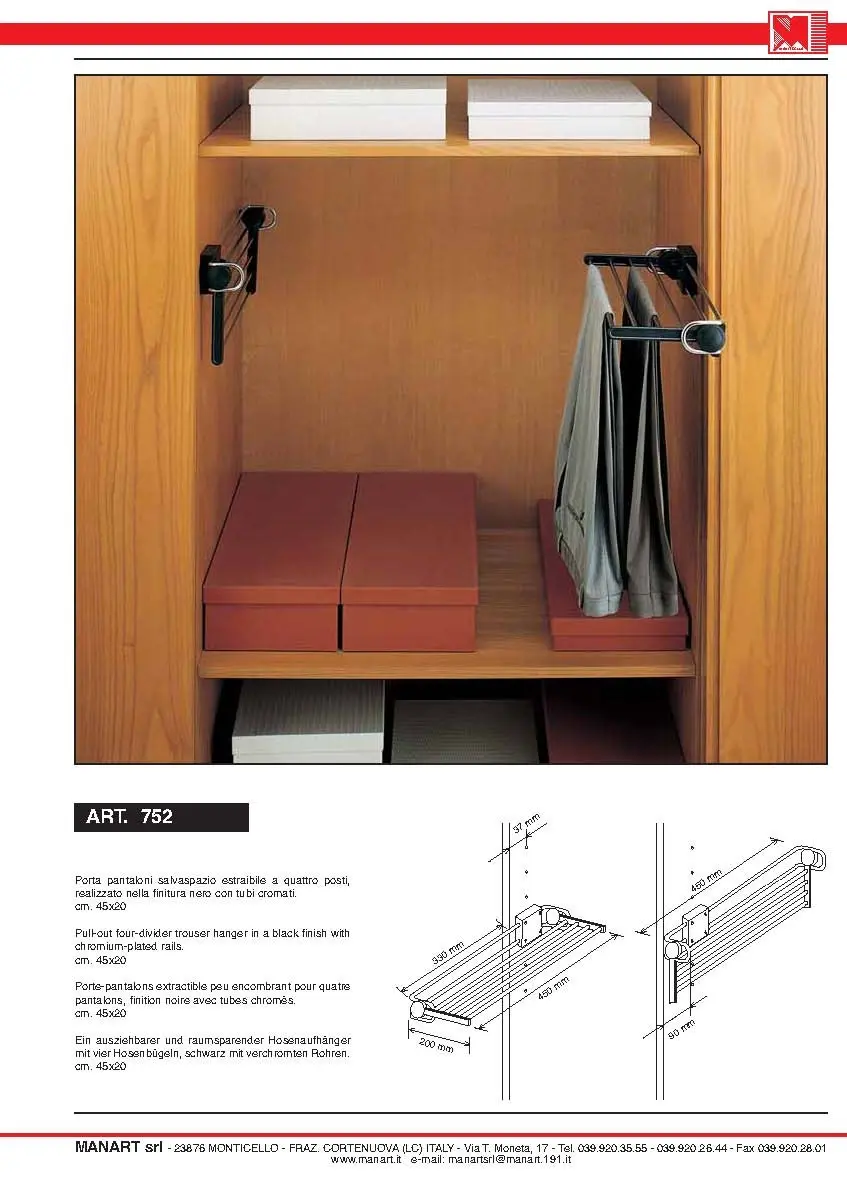 Porte pantalons coulissant M752