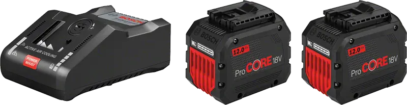 Kit 18V Procore BOSCH - 2 x batteries 18V 12.0Ah + chargeur GAL 1880 CV Pro - 1600A016GY
