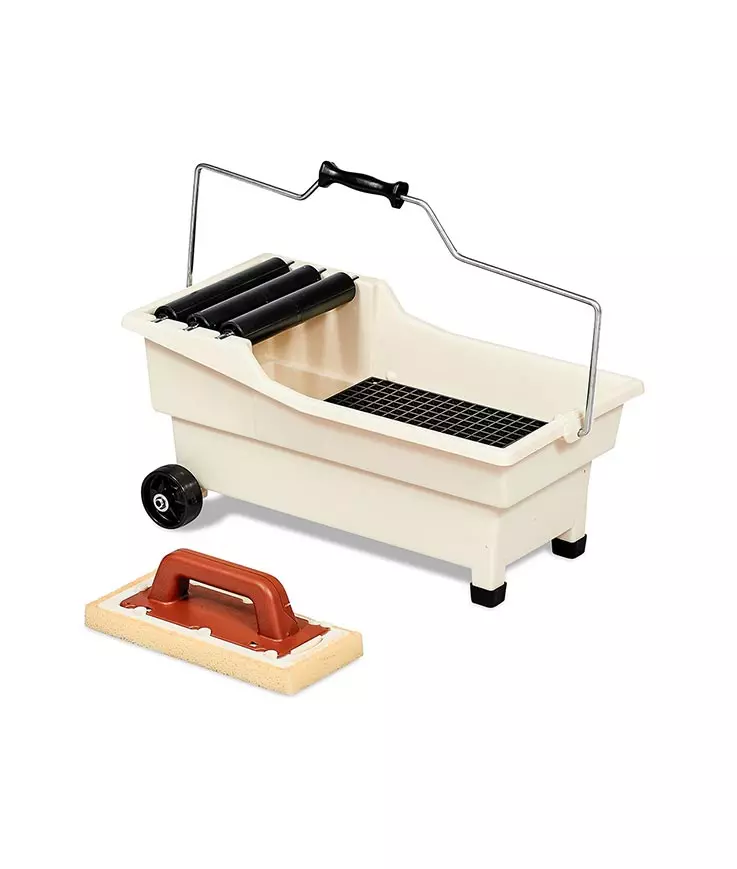 Bac de lavage pulirapid avec frottoir éponge Sweepex avec poignée (13x30cm) - 20 litres - RAIMONDI - 11148