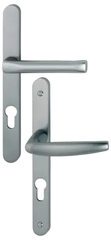 Ensemble de porte-fenêtre plaque étroite Atlanta 113KH/300LMSGL/1530 HOPPE saillie réduite aspect inox F9 Clé i - ép.68/77 - 3304481