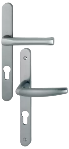 Ensemble de porte-fenêtre plaque étroite Atlanta 113KH/300LMSGL/1530 HOPPE saillie réduite aspect inox F9 Clé i - ép.58/67 - 3304472