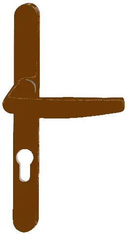 Ensemble de porte-fenêtre plaque étroite Atlanta HOPPE Saillie réduite 70 Clé i ép.68/77 marron 8003 - 3309468