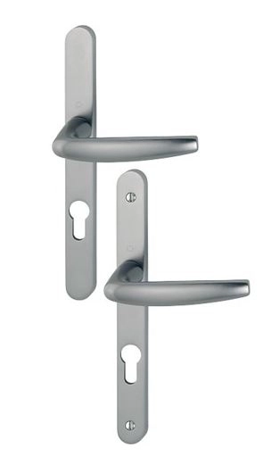 Ensemble de porte-fenêtre plaque étroite Atlanta 1530/300LMSGL HOPPE Asp.Inox F9 Clé i Ent.70 - ép.88-97 - 3303883