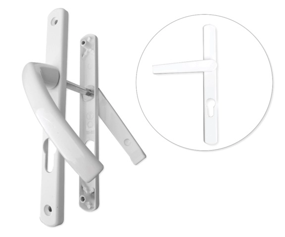 Ensemble alu porte étroite Ovalfiliz PRODIF - clé i - 24 mm - saillie réduite articulée - blanc - 58/70V5x80C7x100 - 675315