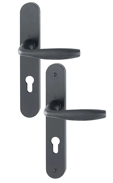 Paire de béquilles sur grande plaque New York HOPPE 1810/300M Noir mat 48-57 mm - Clé i - 11803903