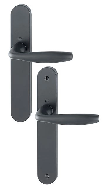 Paire de béquilles sur grande plaque New York HOPPE 1810/300M Noir mat - Bec de cane - 11803873