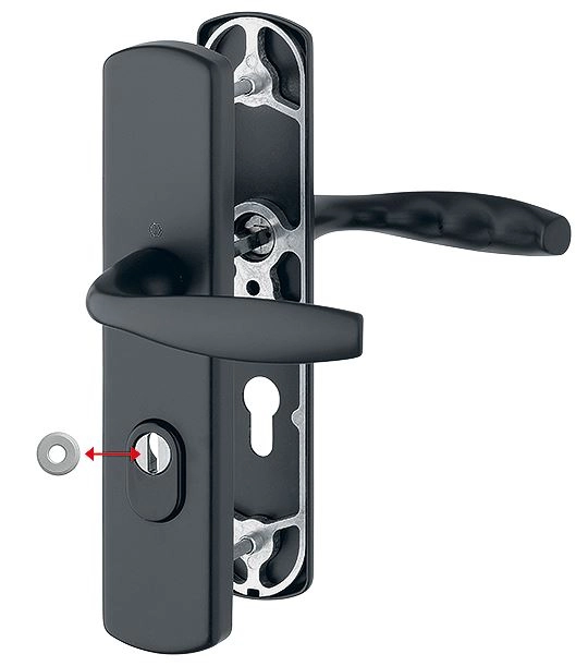 Ensemble de sécurité New York HOPPE 1810H/3452A-ZA/3450 Noir mat 37-52 mm - Clé i - 11810166