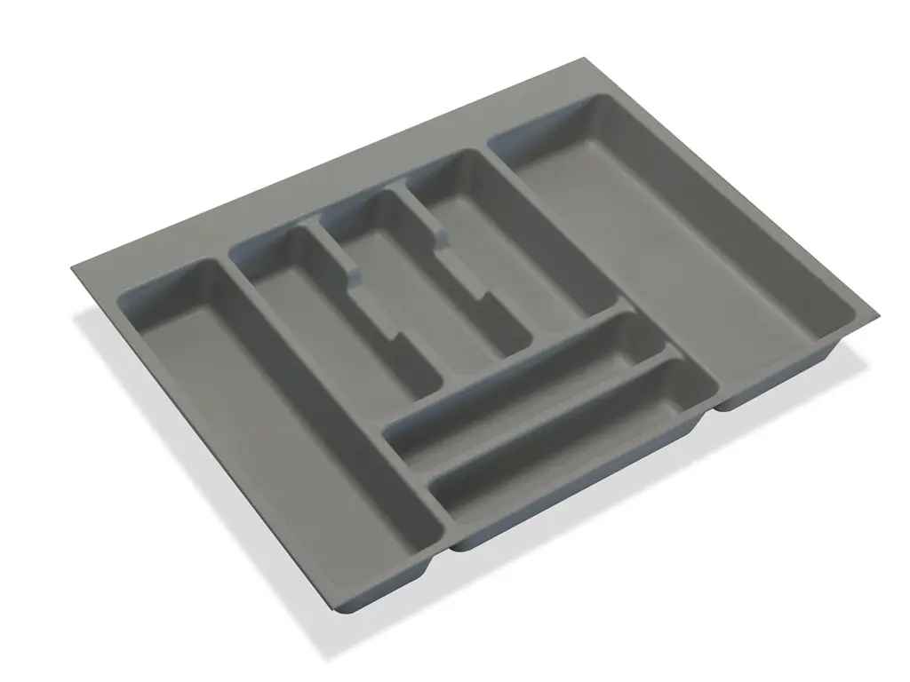 Range-couverts plastique gris