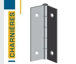 Charnière de meuble Rect. en Laiton  Ref 1001 Monin-[Dimensions:80 x 45]