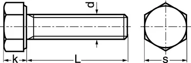 Vis à tête hexagonale à filetage total 6 x 70 mm EMILE MAURIN - acier classe 8.8 - 20211