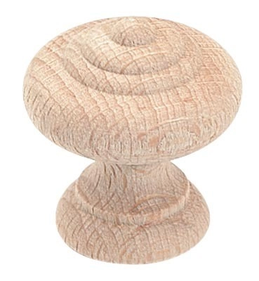 Bouton de meuble rustique en bois brut poncé HT33 D.35 CADAP - Bois de hêtre - 7035 