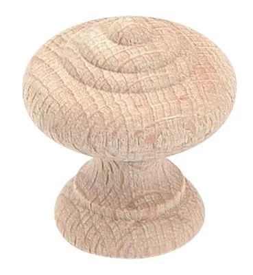 Bouton de meuble rustique en bois brut poncé HT34 D.40 CADAP - Bois de hêtre - 7040 