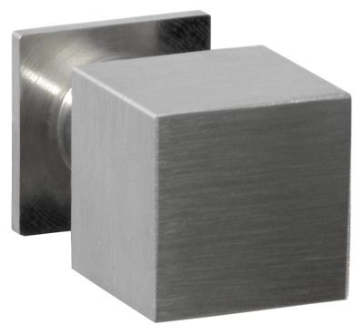 Bouton de meuble carré DIDHEYA - sur pied - Ø20 mm - inox massif brossé - I-426/34120