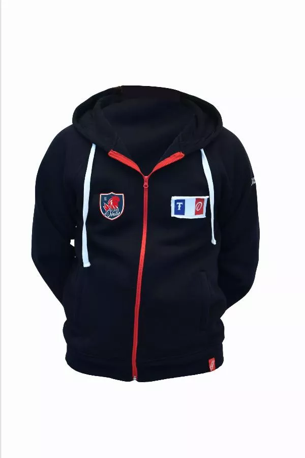 Sweat zippé à capuche - TRICOTS BONNEMAILLE - France Boudu Bleu 