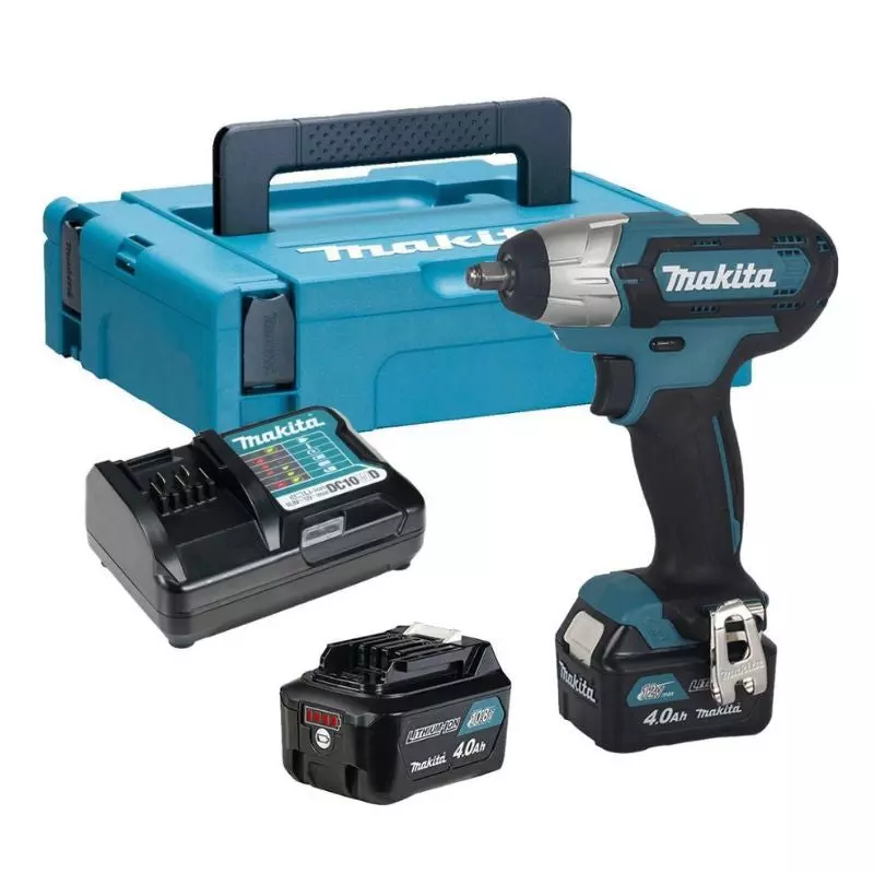 Boulonneuse à chocs 12V XGT 140 Nm - MAKITA - 2 batteries 12V 4.0Ah - chargeur - MakPac- TW140DSMJ
